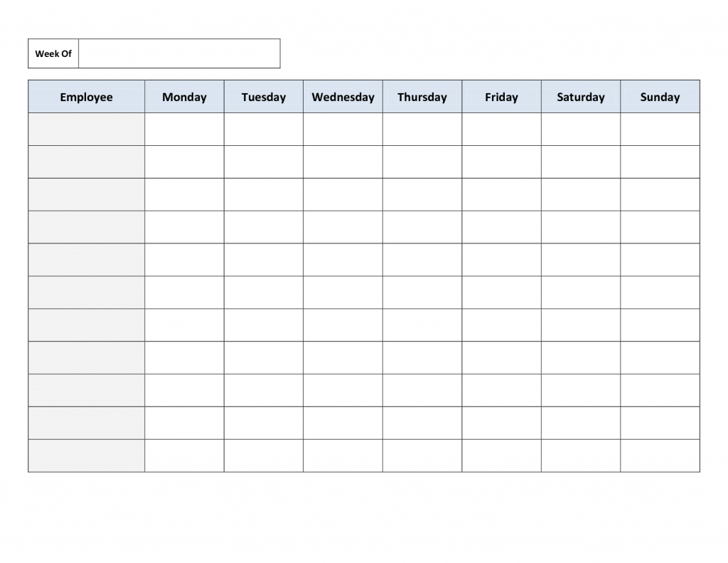 Employee Schedule Spreadsheet