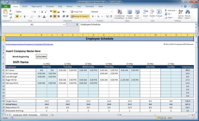 Employee Schedule Spreadsheet Template — db-excel.com