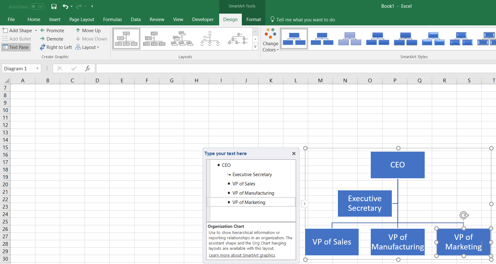 How To Create A Dynamic Organizational Chart In Excel From A List