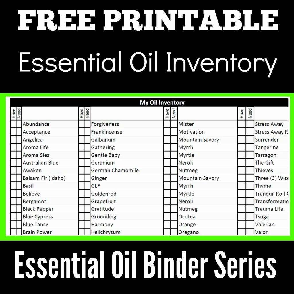 Free Essential Oil Printables