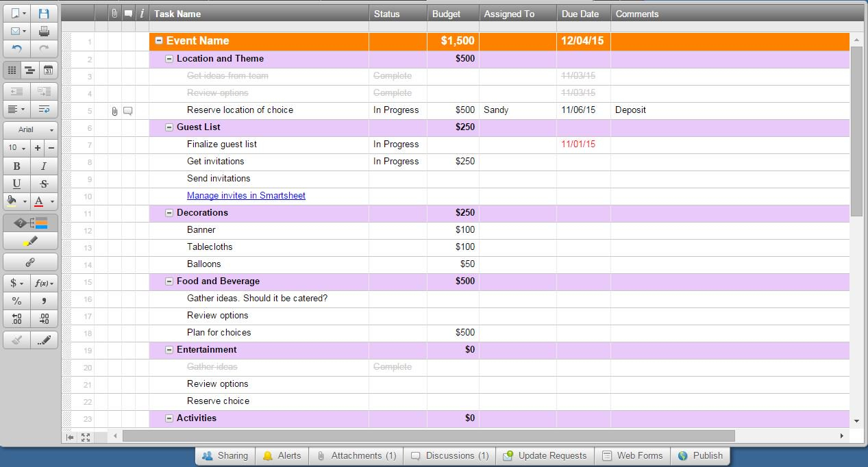 Event Management Spreadsheet Inside How To Use Smartsheet As Event Management Software