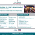 Event Management Spreadsheet With Diploma In Event Management  The Private Hotel School