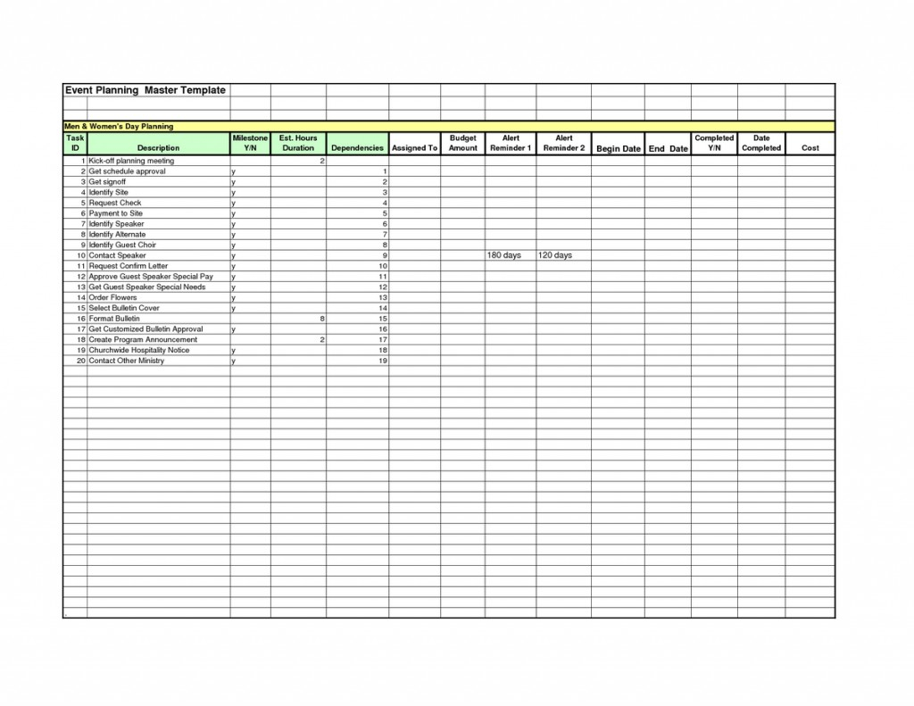 Event Planning Spreadsheet For Business Plan Spreadsheet Template Excel With Event Planning
