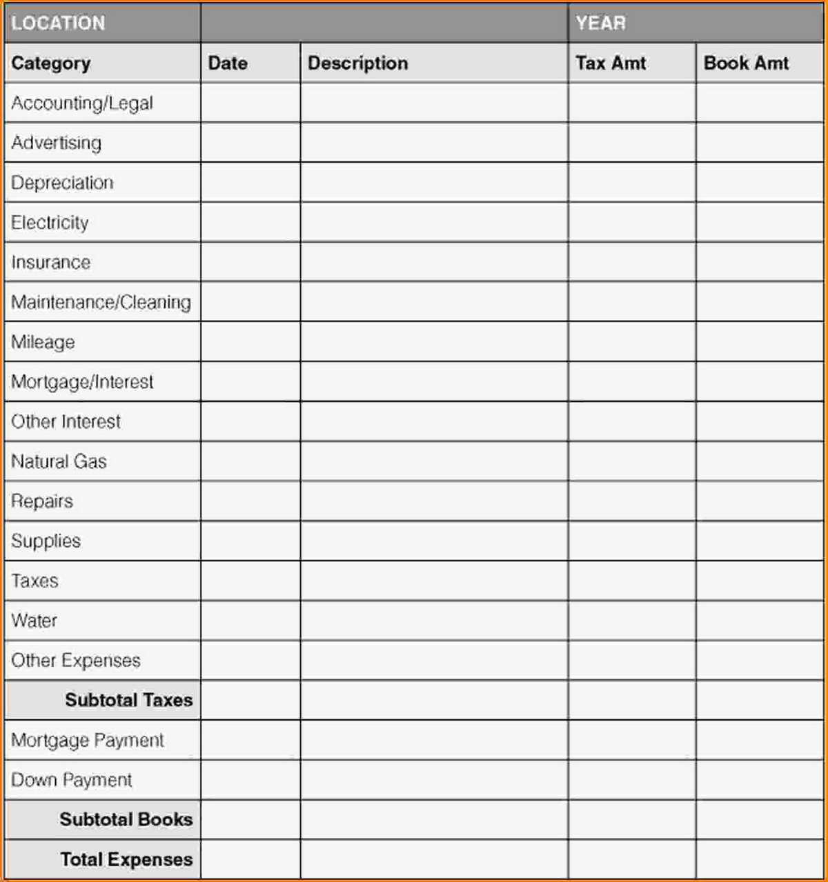 expenses tracker excel