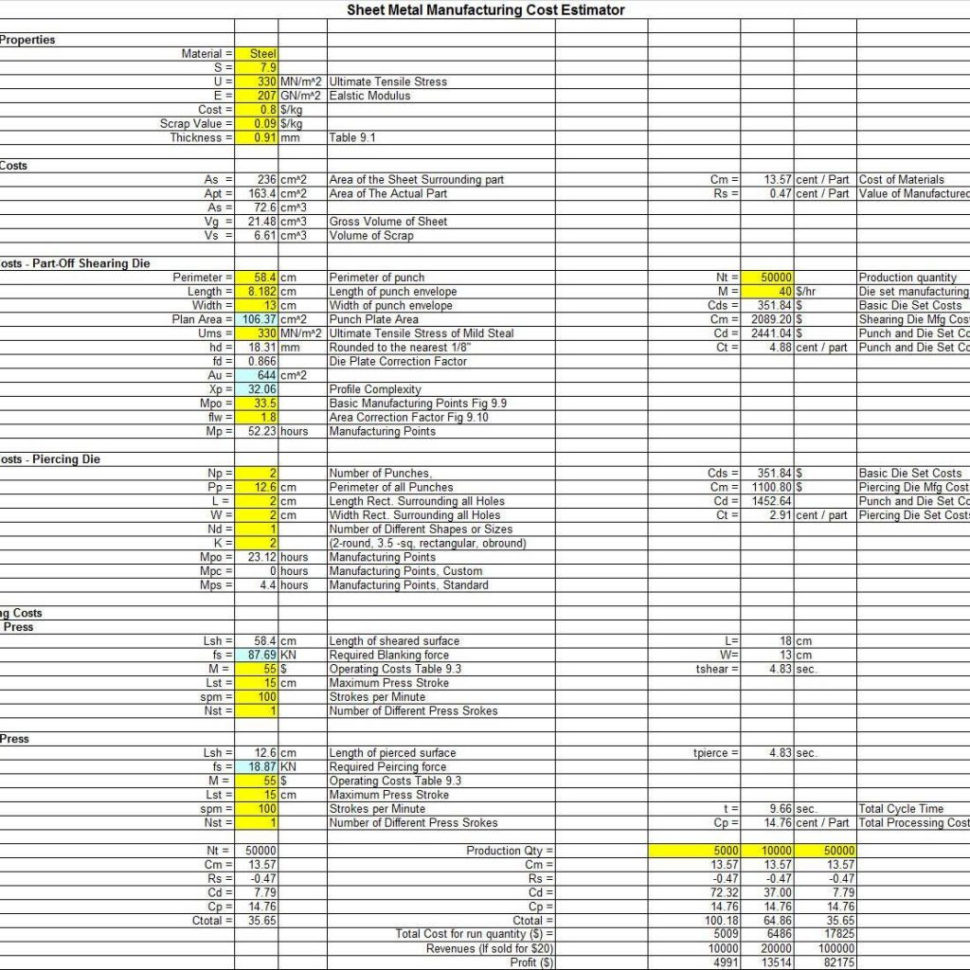 Excavation Estimating Spreadsheet — db-excel.com