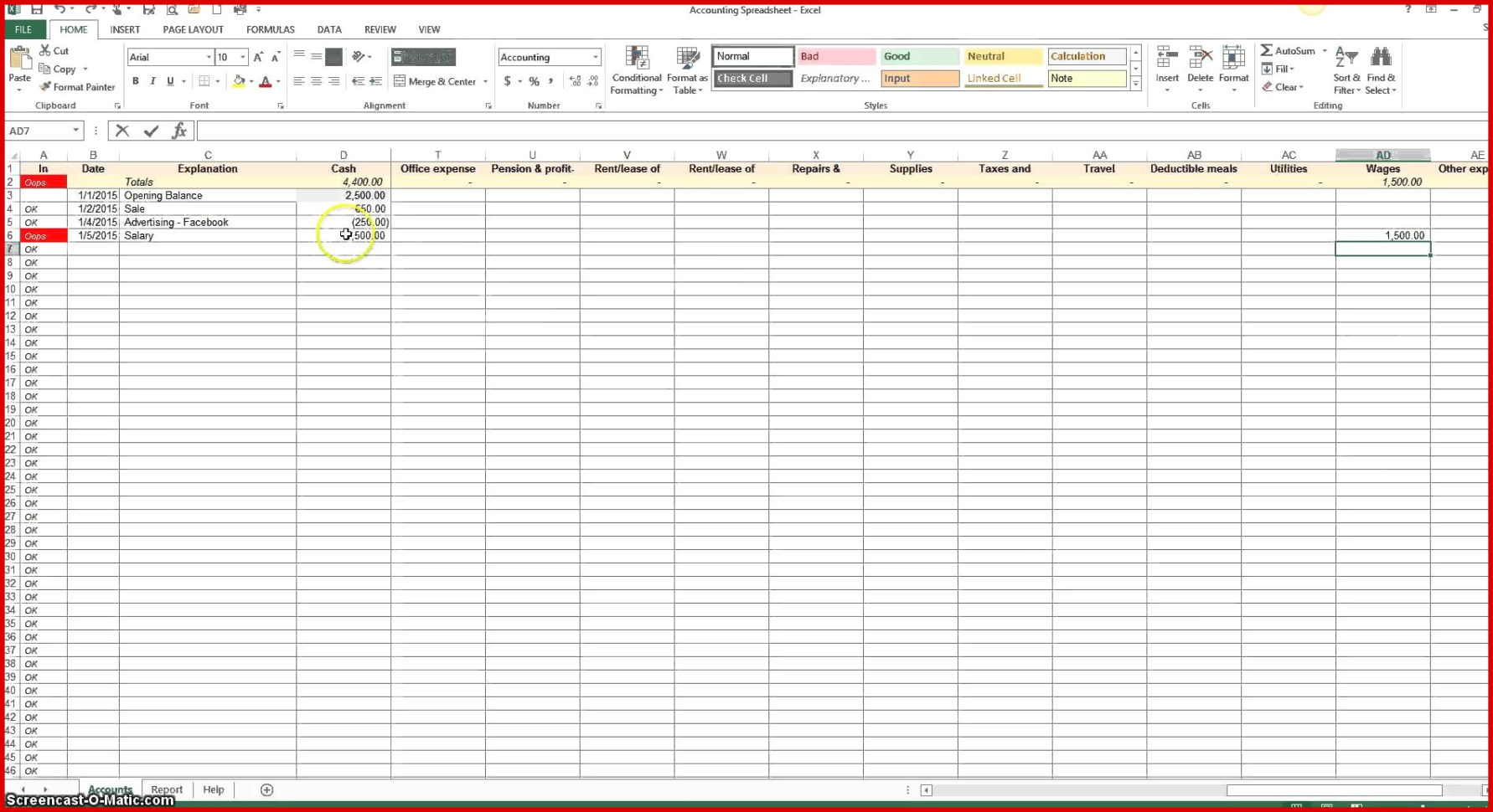 Excel Accounting Spreadsheet For Small Business Throughout Create A Bookkeeping Spreadsheet Using Microsoft Excel Part 1