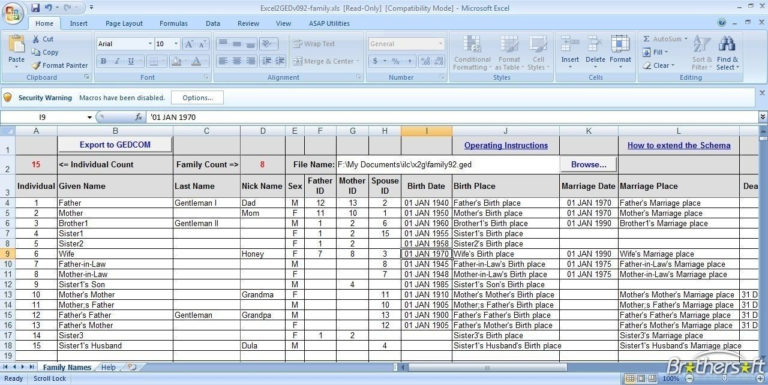 Excel Genealogy Spreadsheet intended for Excel Genealogy Timeline ...