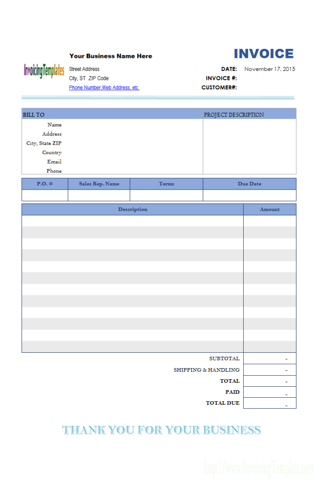 Excel Invoice Spreadsheet For Mac Invoice Template