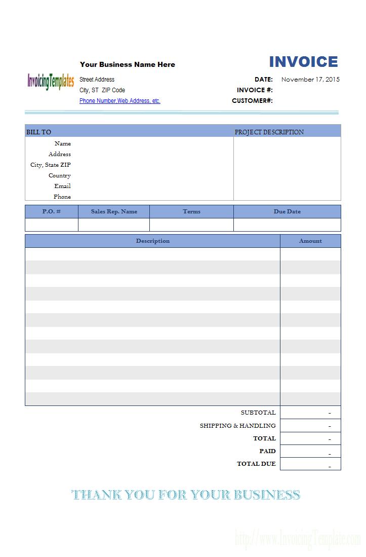 Excel Invoice Spreadsheet For Mac Invoice Template