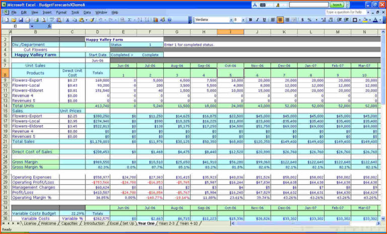 Free Excel Consolidated Financial Statements Worksheet Template