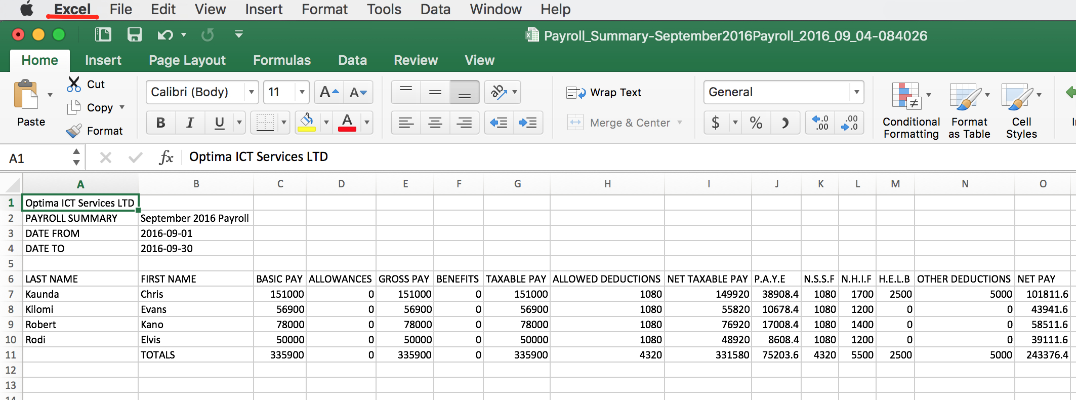 Excel Payroll Spreadsheet Example inside Download The Excel Payroll