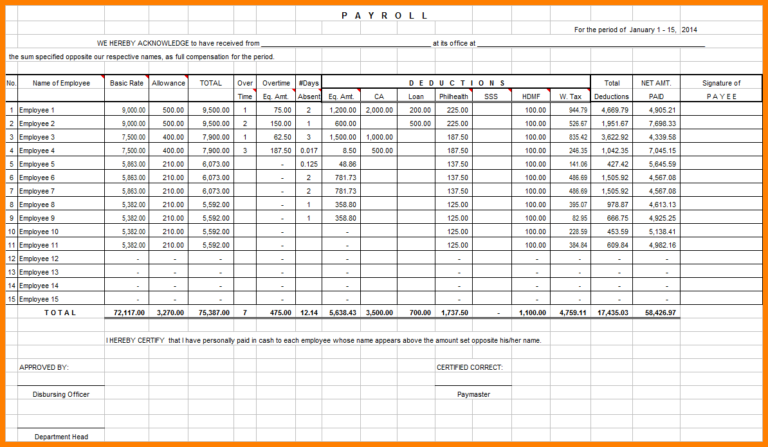 Excel Payroll Spreadsheet Example — db-excel.com