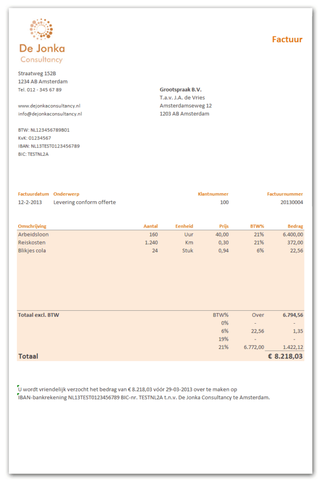 Excel Spreadsheet Boekhouden inside Excel Factuur Sjabloon Gratis