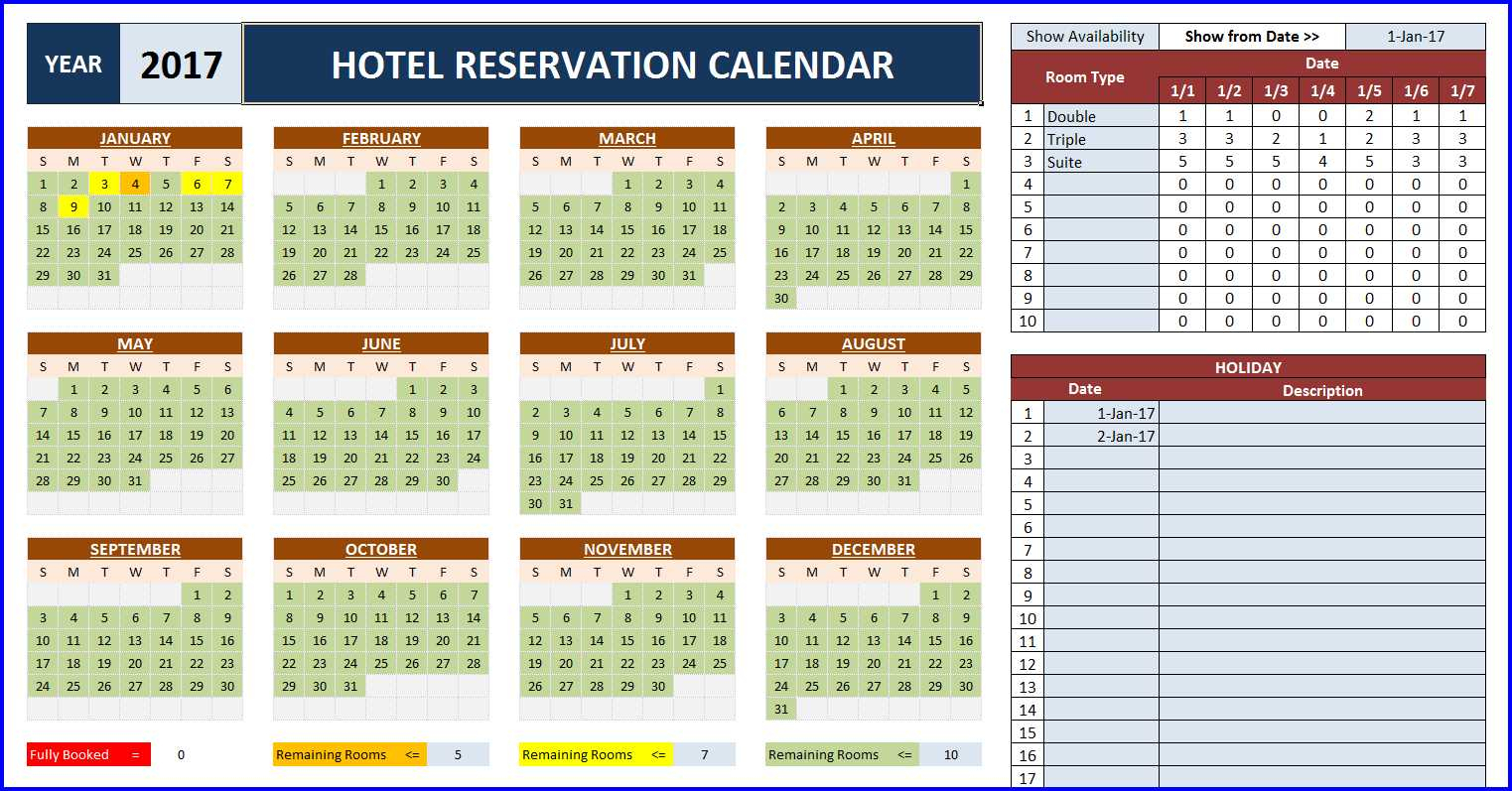 Excel Spreadsheet Booking System with regard to Room Booking Calendar