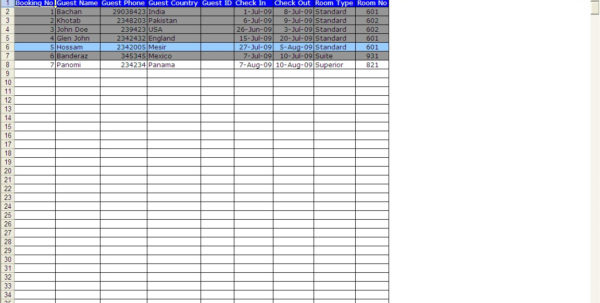 Excel Spreadsheet Booking System Spreadsheet Downloa excel spreadsheet ...