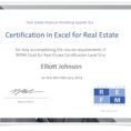 Excel Spreadsheet Certification For Refm Certification Program In Excel For Real Estate  Real Estate