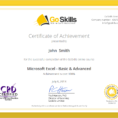 Excel Spreadsheet Certification Pertaining To Microsoft Excel Certification  Goskills