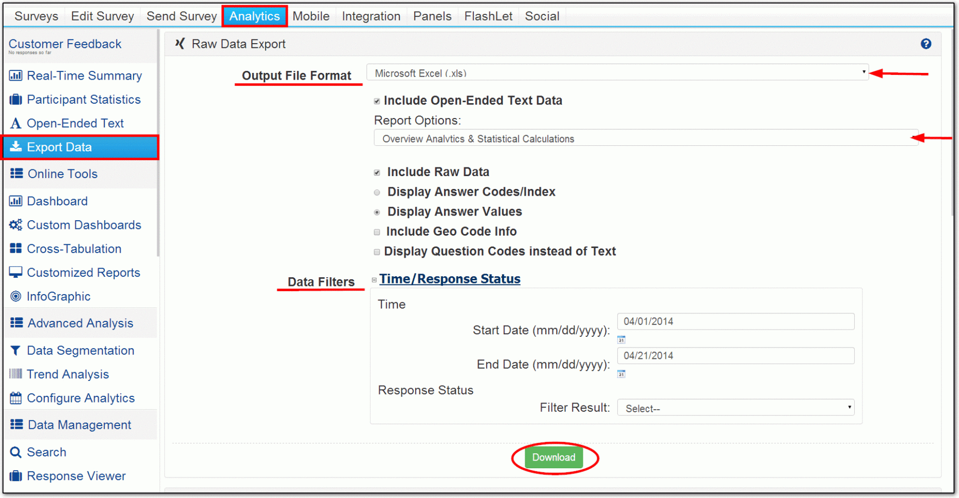 Excel Spreadsheet Data Analysis Intended For Can I Download The Results Of My Survey Into Excel For Further