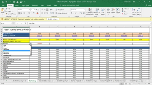 Excel Spreadsheet For Landlords With Landlord Accounting Spreadsheet Investment Property 4763
