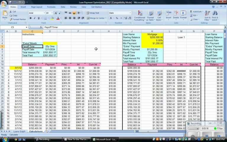 Excel Spreadsheet For Loan Repayments — Db 8403