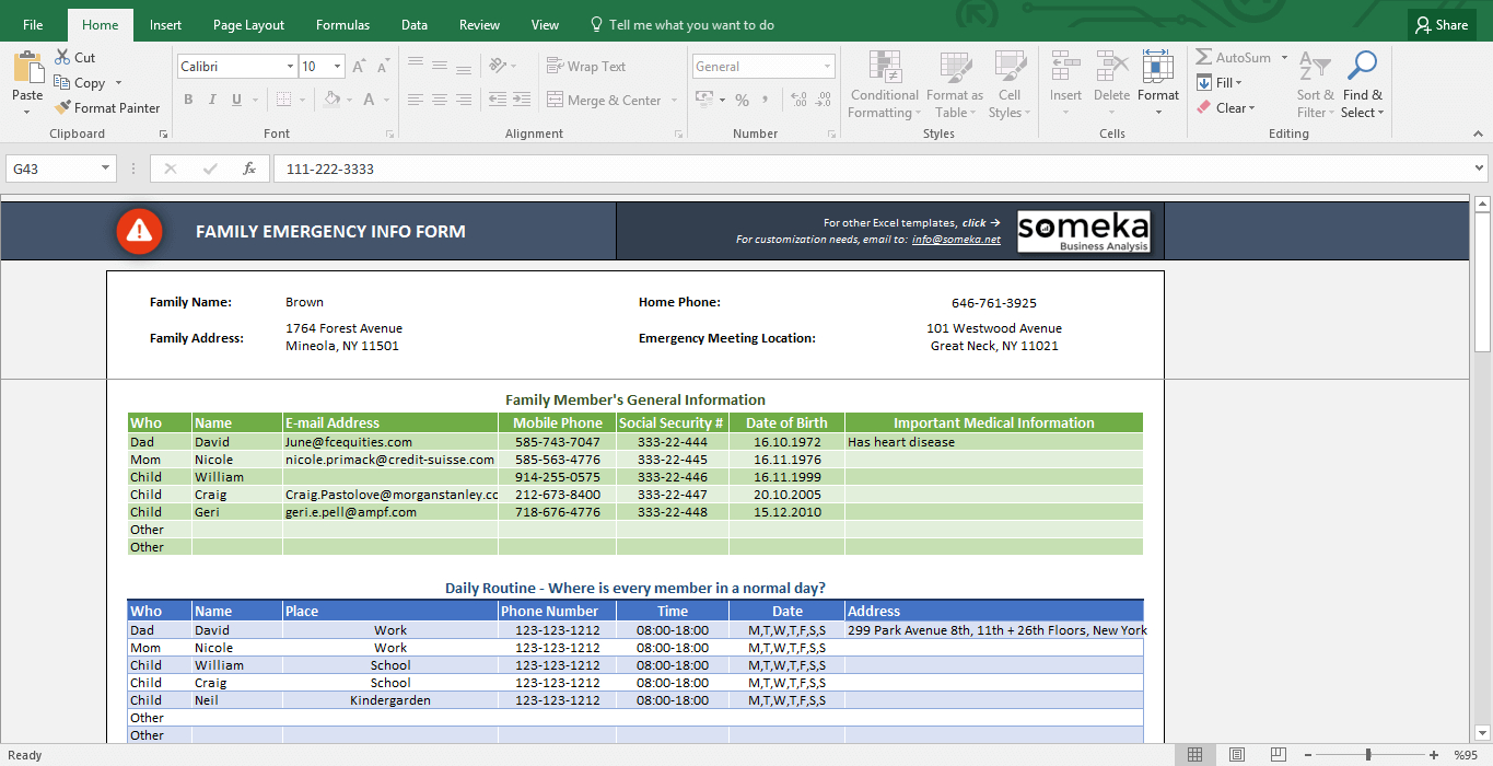 Excel Spreadsheet Form Throughout Emergency Contact Form  Free Excel Spreadsheet Template