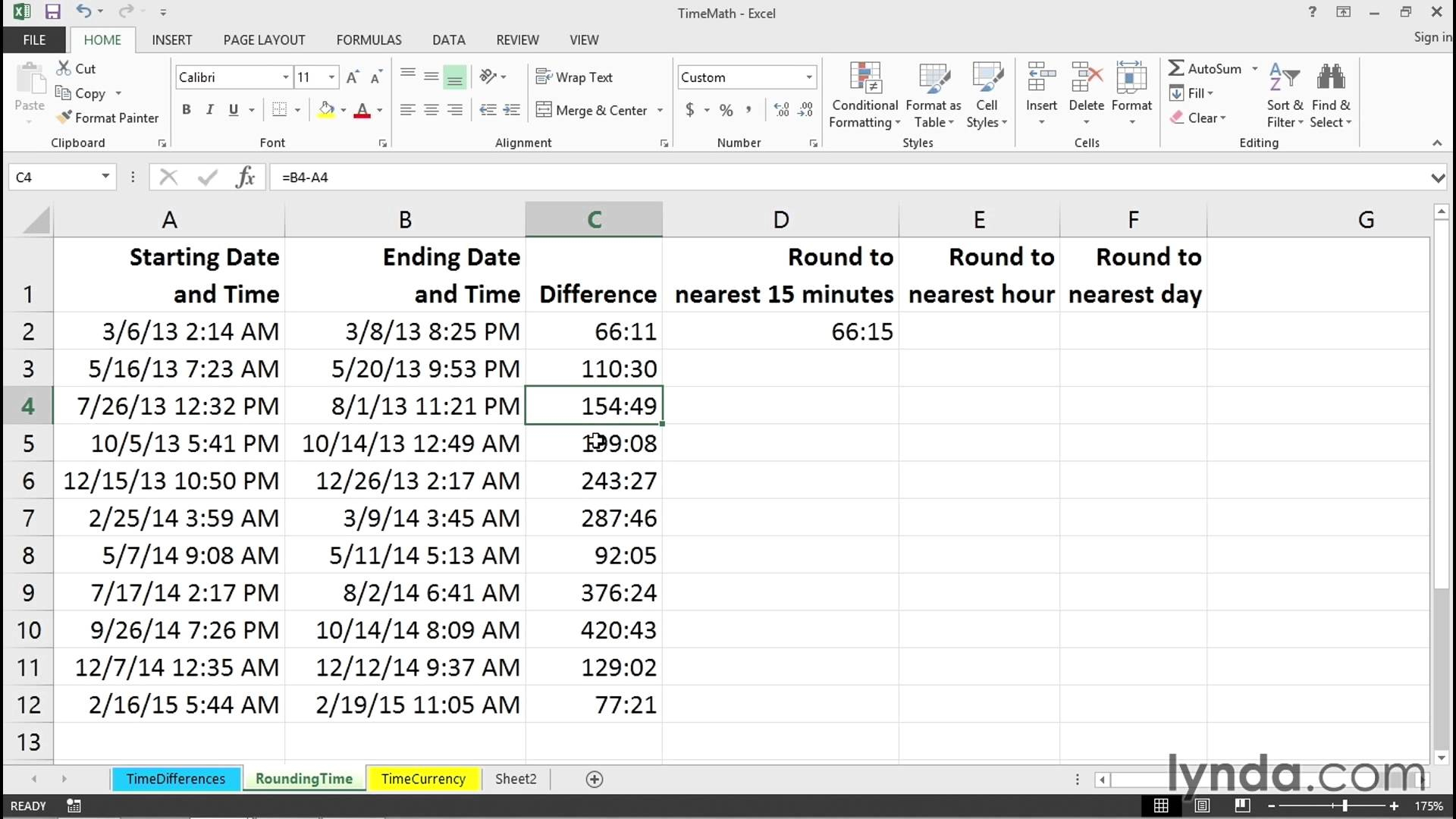 Excel Spreadsheet Formatting Tips In Calculating With Hours Minutes And Time Of Day Excel Tips Example