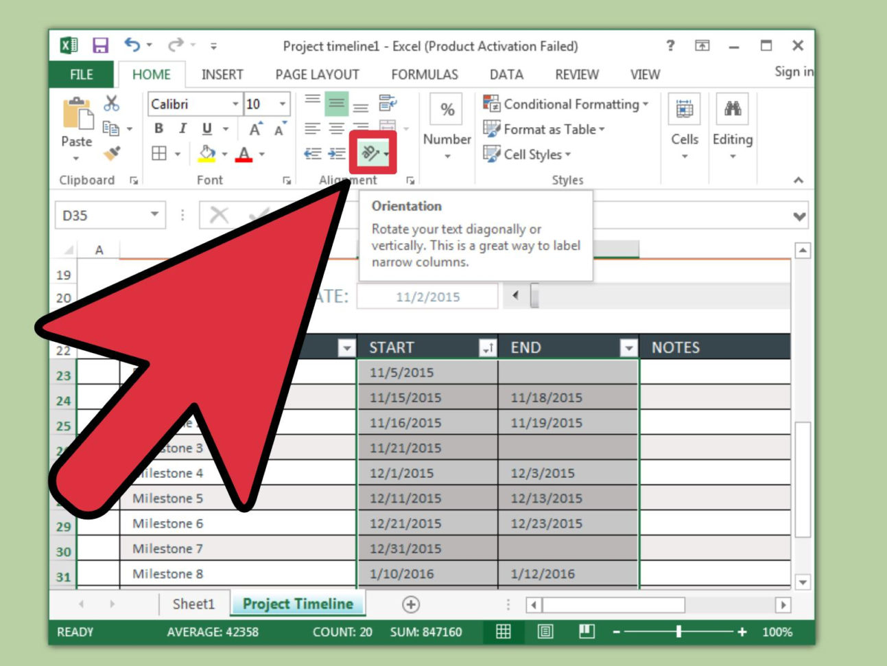 Excel Spreadsheet In Italiano With 3 Ways To Create A Timeline In Excel  Wikihow