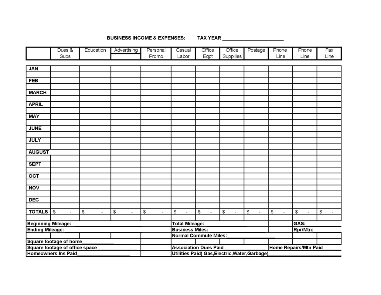 personal income and expense excel template