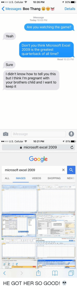 Excel Spreadsheet Meme Throughout Ooo Us Cellular F 1026 Pm T 80% K Messages Boo Thang Details Message