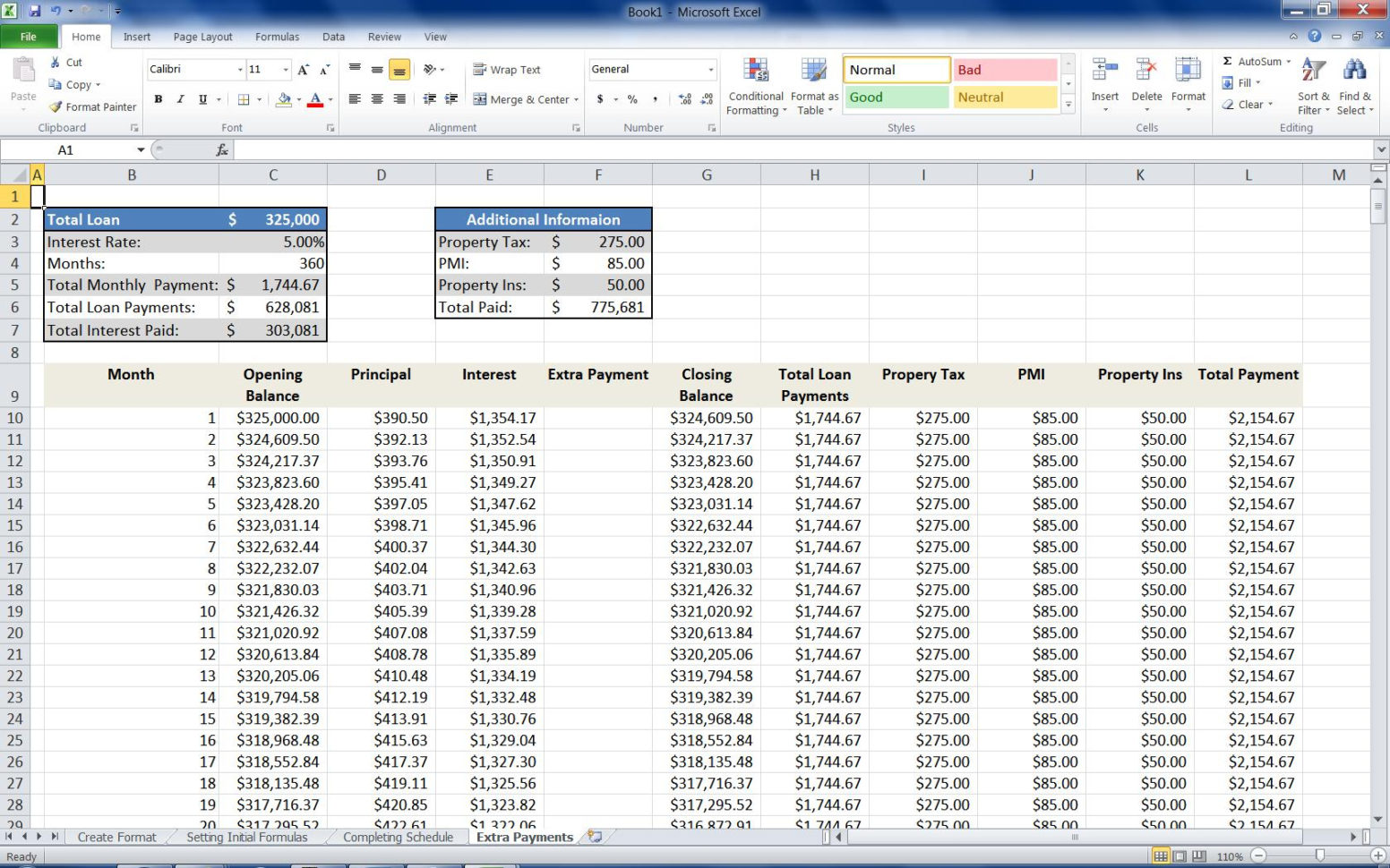 Excel Spreadsheet Mortgage Calculator Inside Mortgage Loan Calculator Using Excel  Turbofuture