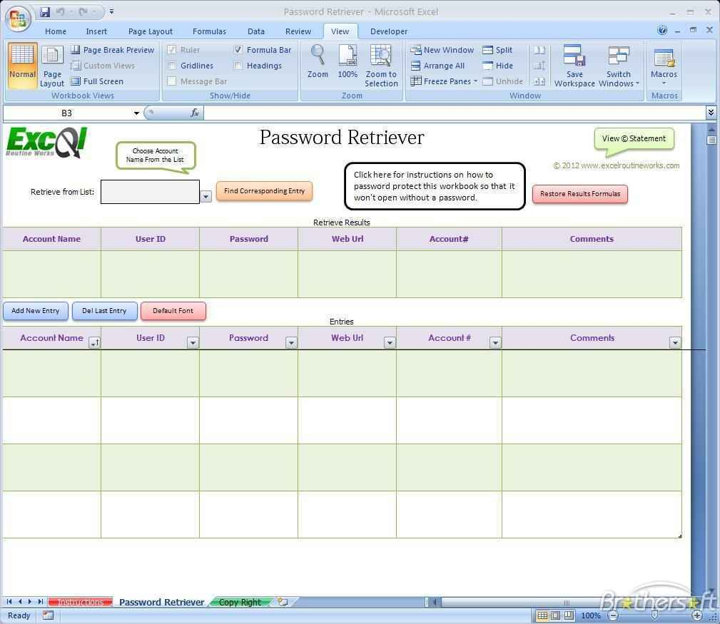 Excel Spreadsheet Password Recovery With Regard To Password Template Excel – Bulat