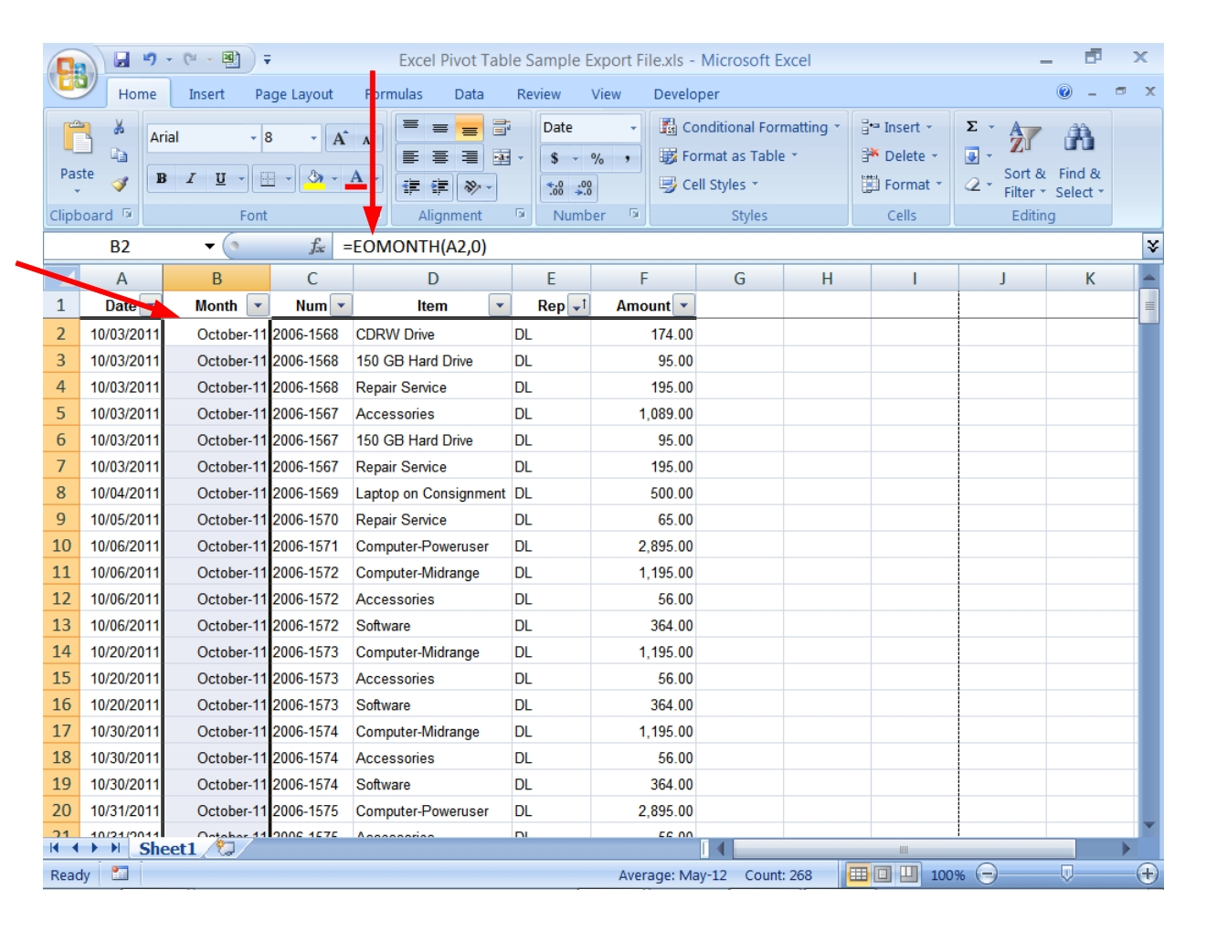 excel pivot table class