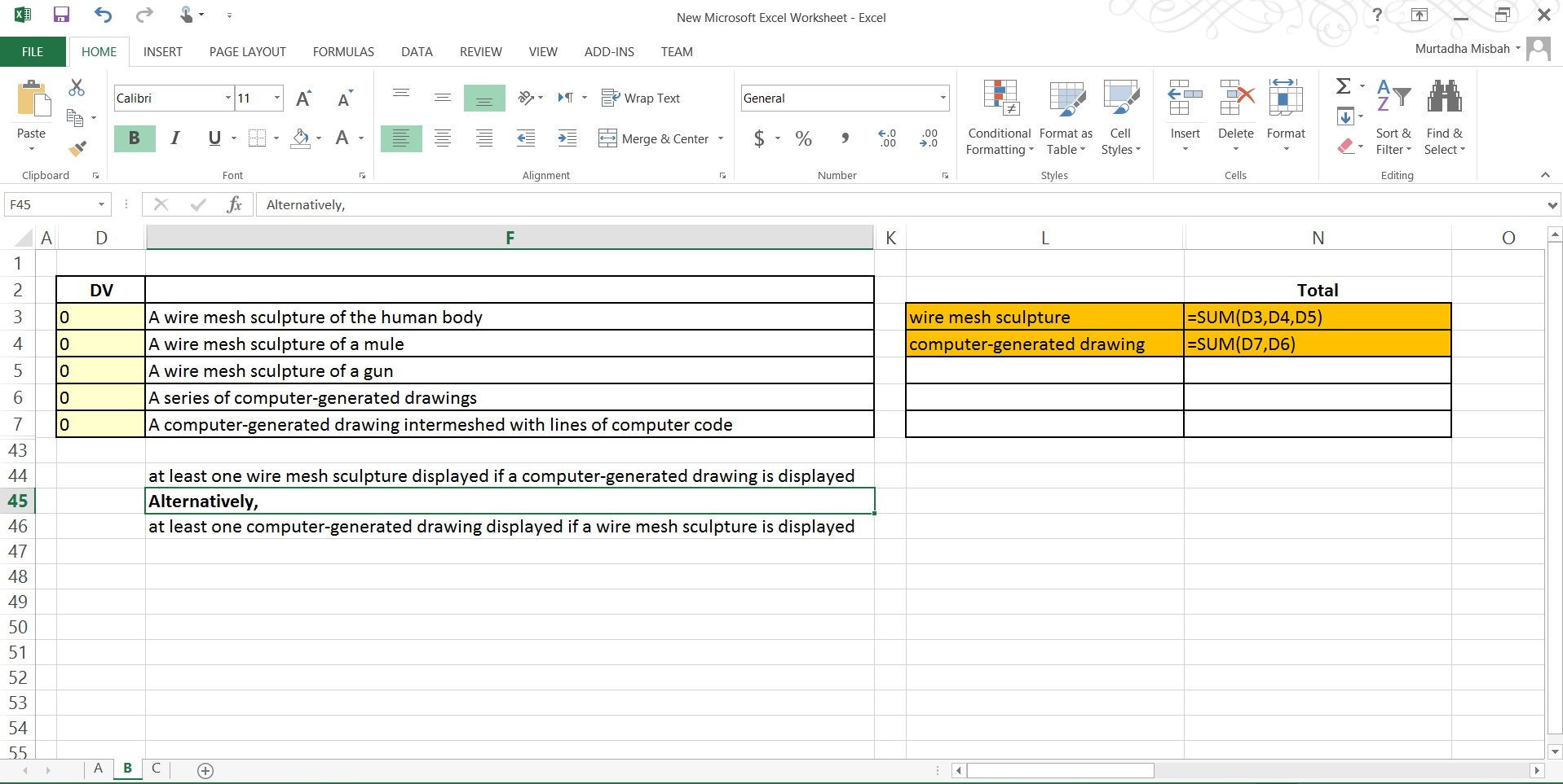 problem solving questions in excel