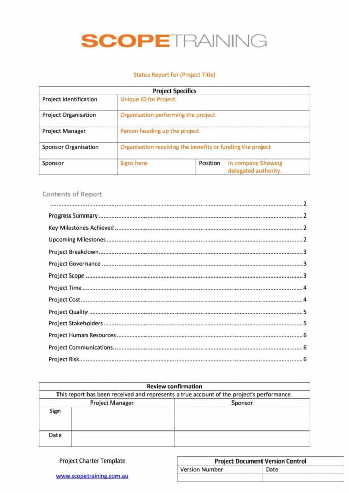 Excel Spreadsheet Report Templates Throughout 40+ Project Status Report Templates [Word, Excel, Ppt]  Template Lab