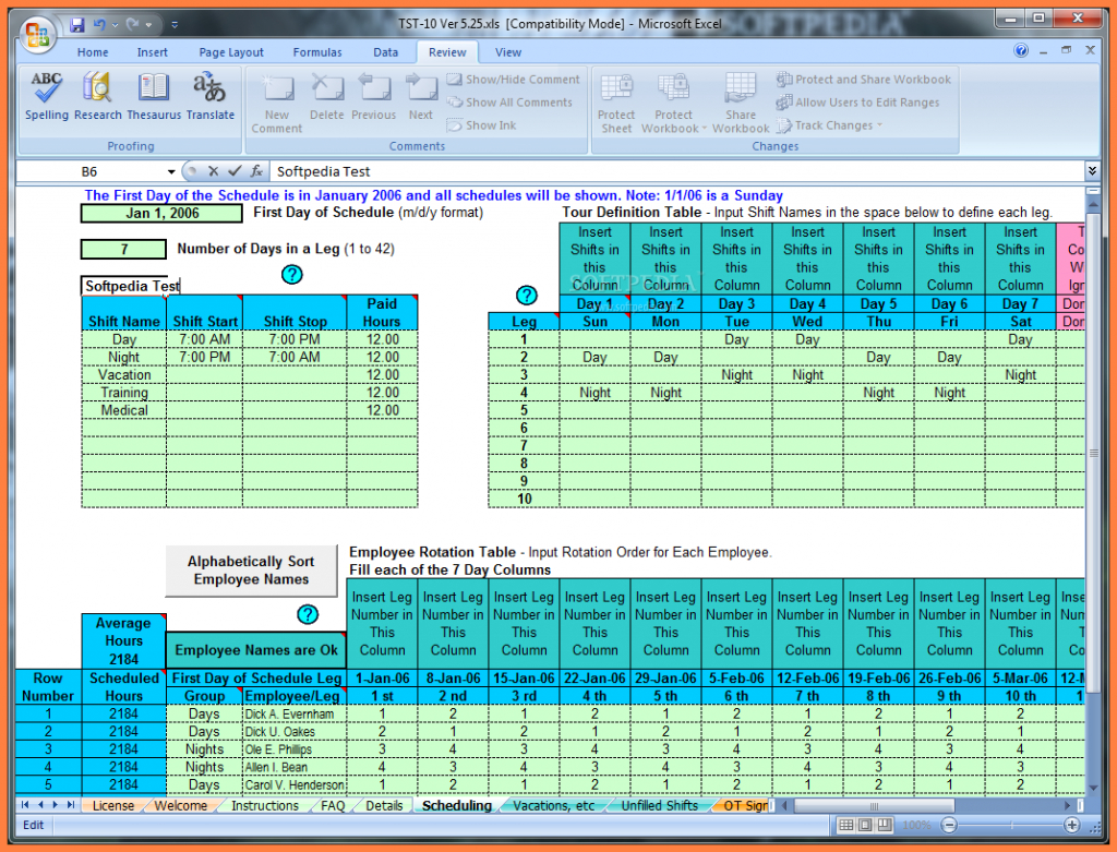 excel spreadsheet scheduling employees