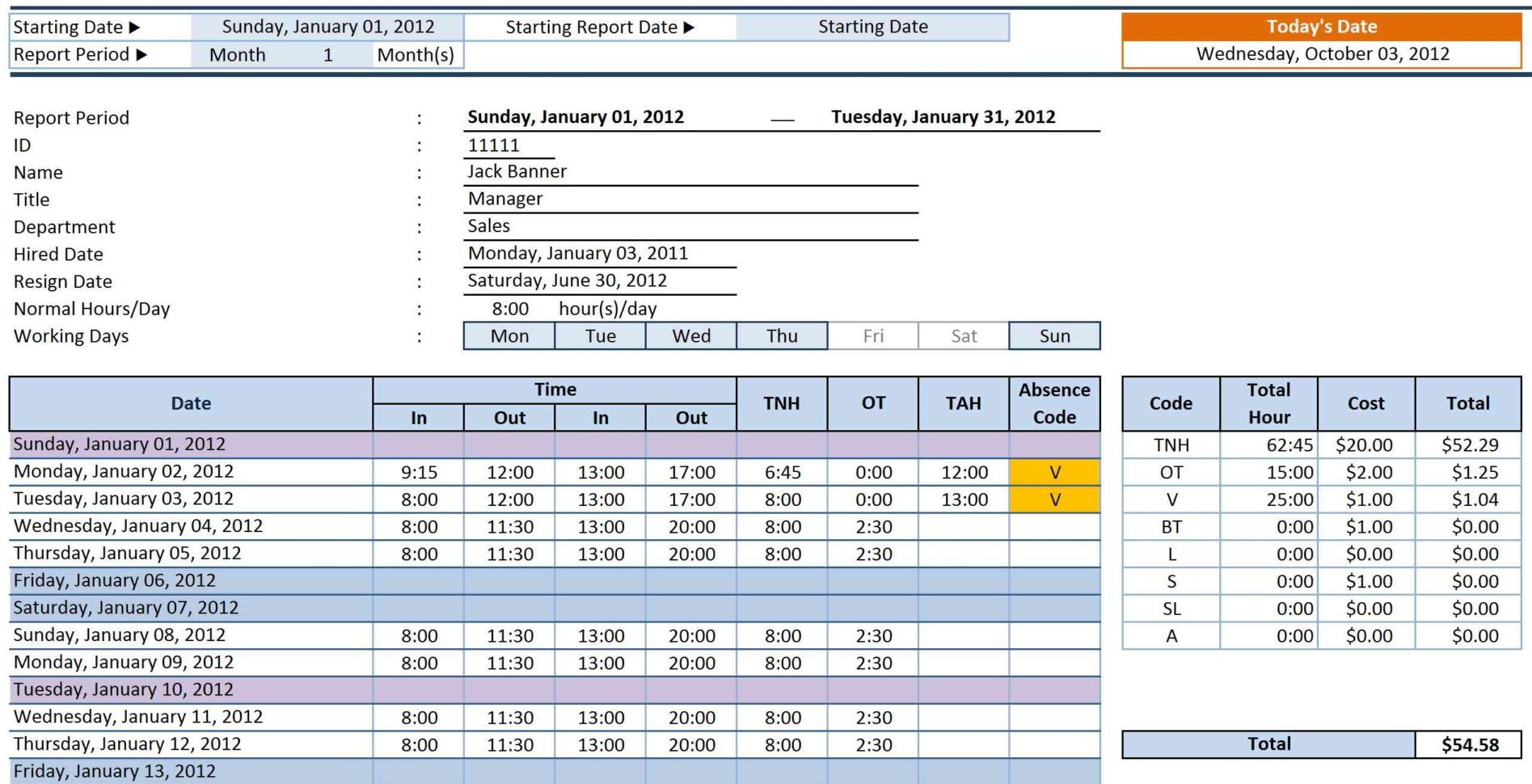 excel spreadsheet template for employee schedule