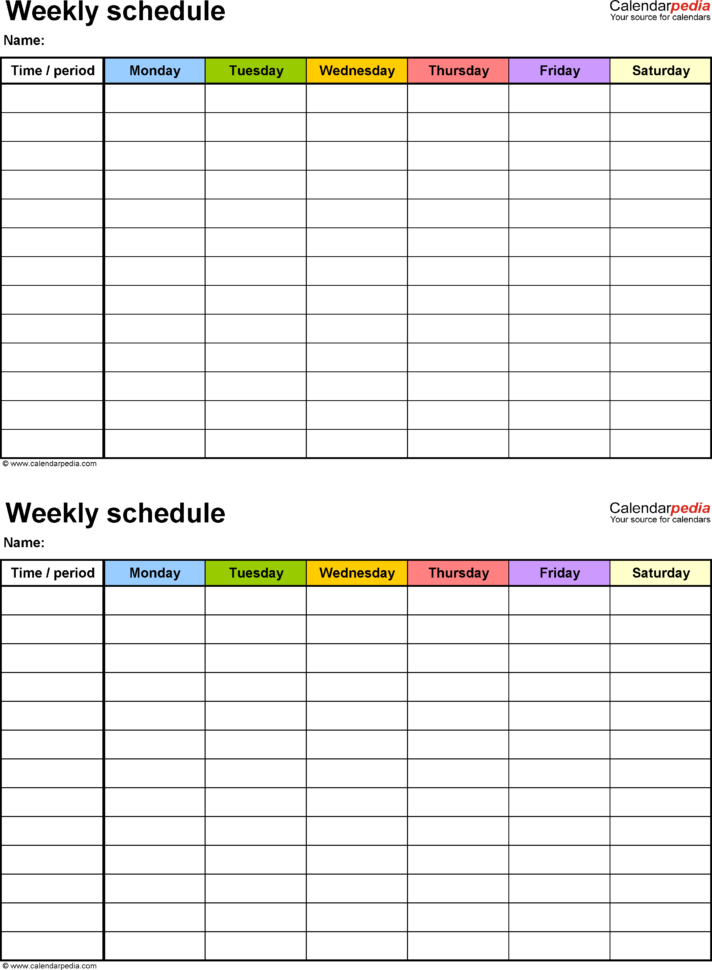 Excel Spreadsheet Scheduling Employees Regarding Free Weekly Schedule