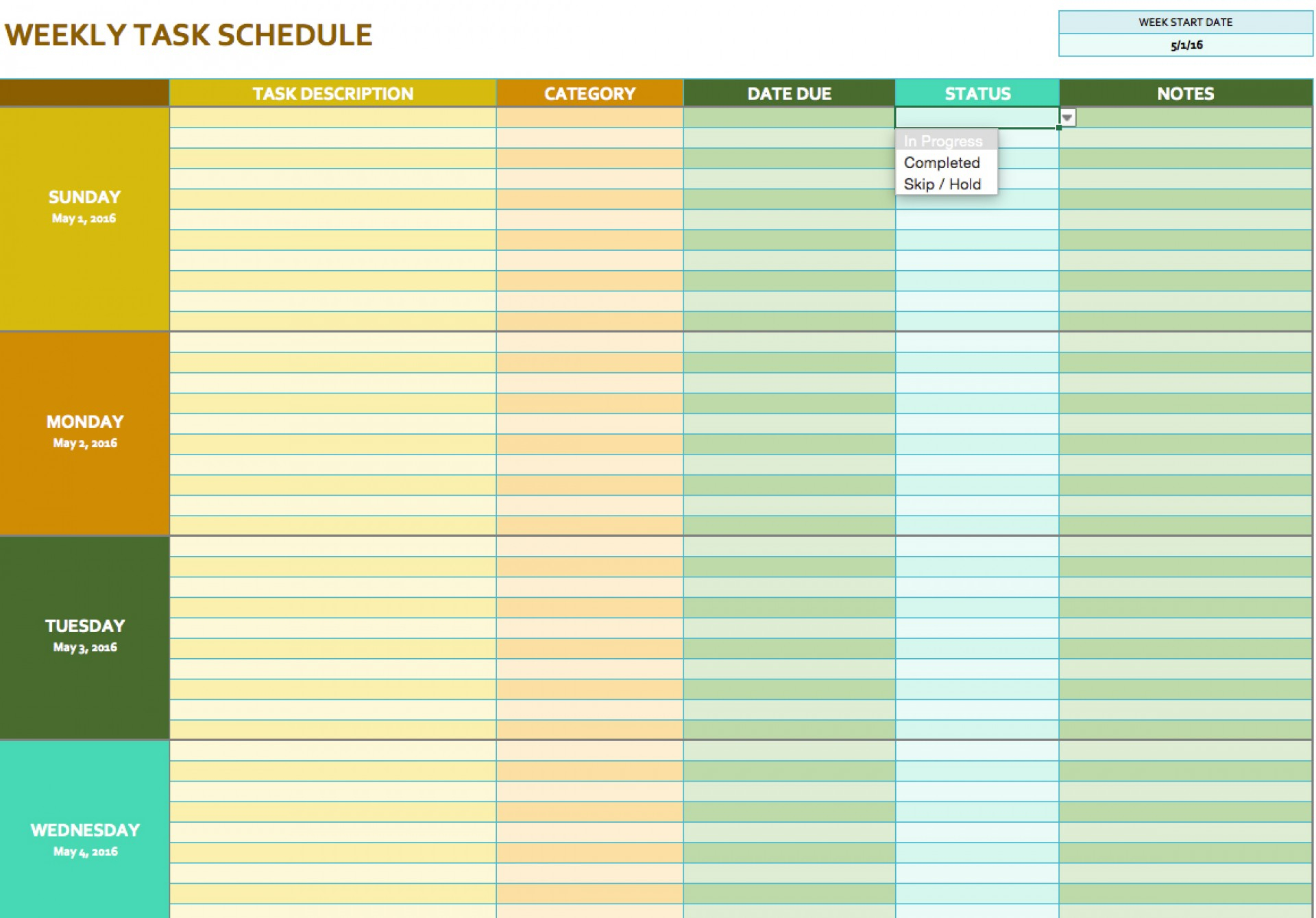 Excel Spreadsheet Task List Template Intended For 015 Weekly Todo List Template Ideas Task Schedule Resume Boat