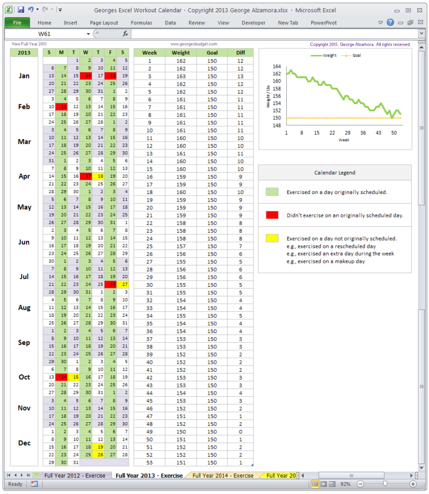 Excel Spreadsheet Templates Calendar In Excel Fitness Workout Calendar Template  Monthly Calendar Spreadsheet