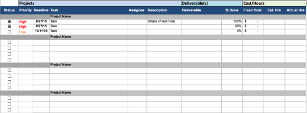 Excel Spreadsheet Templates For Project Tracking db excel com
