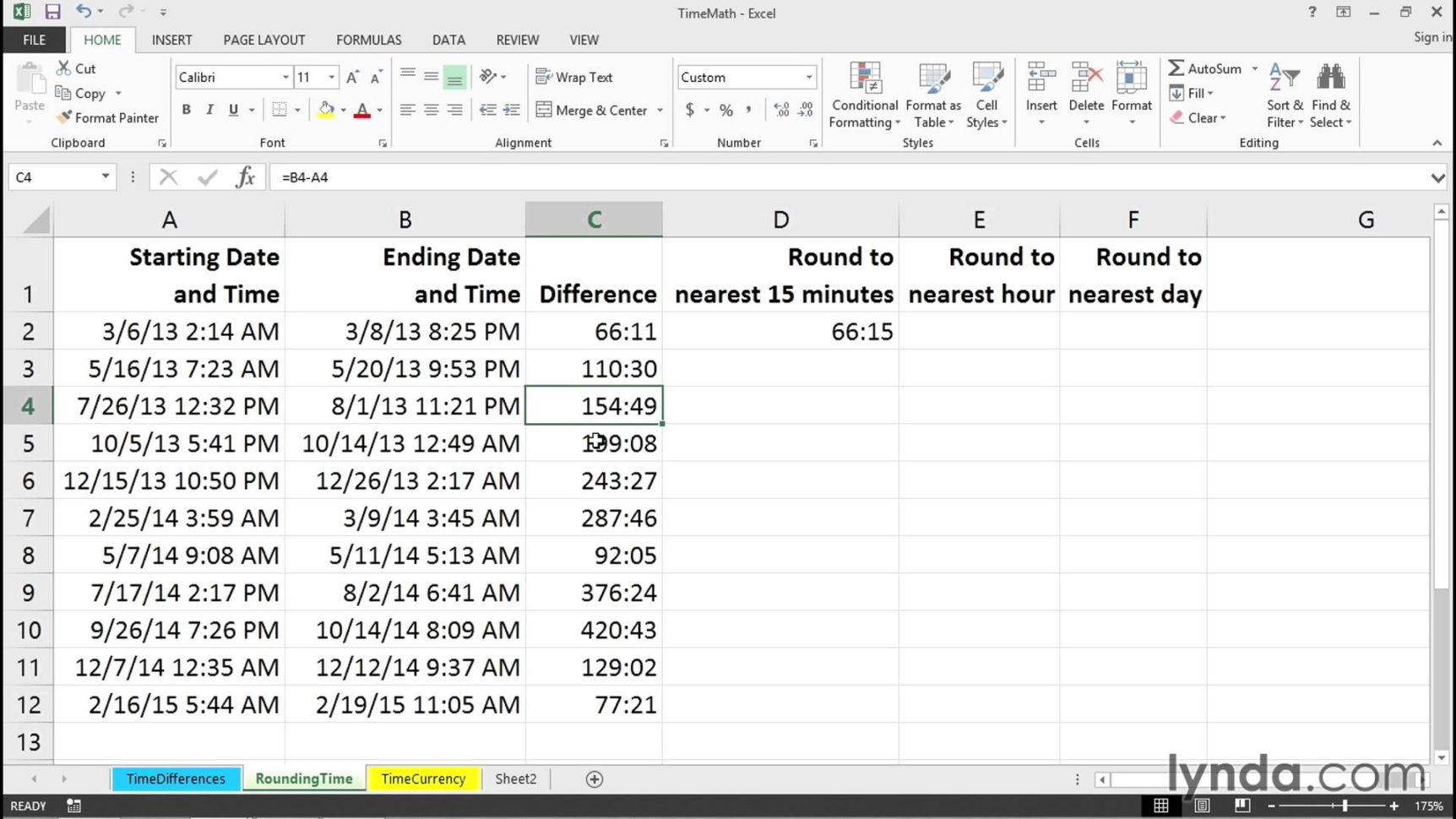 Excel Spreadsheet Tips With Calculating With Hours Minutes And Time Of Day Excel Tips Example