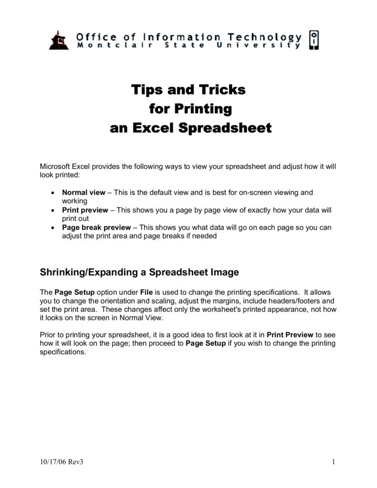 Excel Spreadsheet Tips With Regard To Excel  Tips And Tricks For Printing An Excel Spreadsheet  Pages