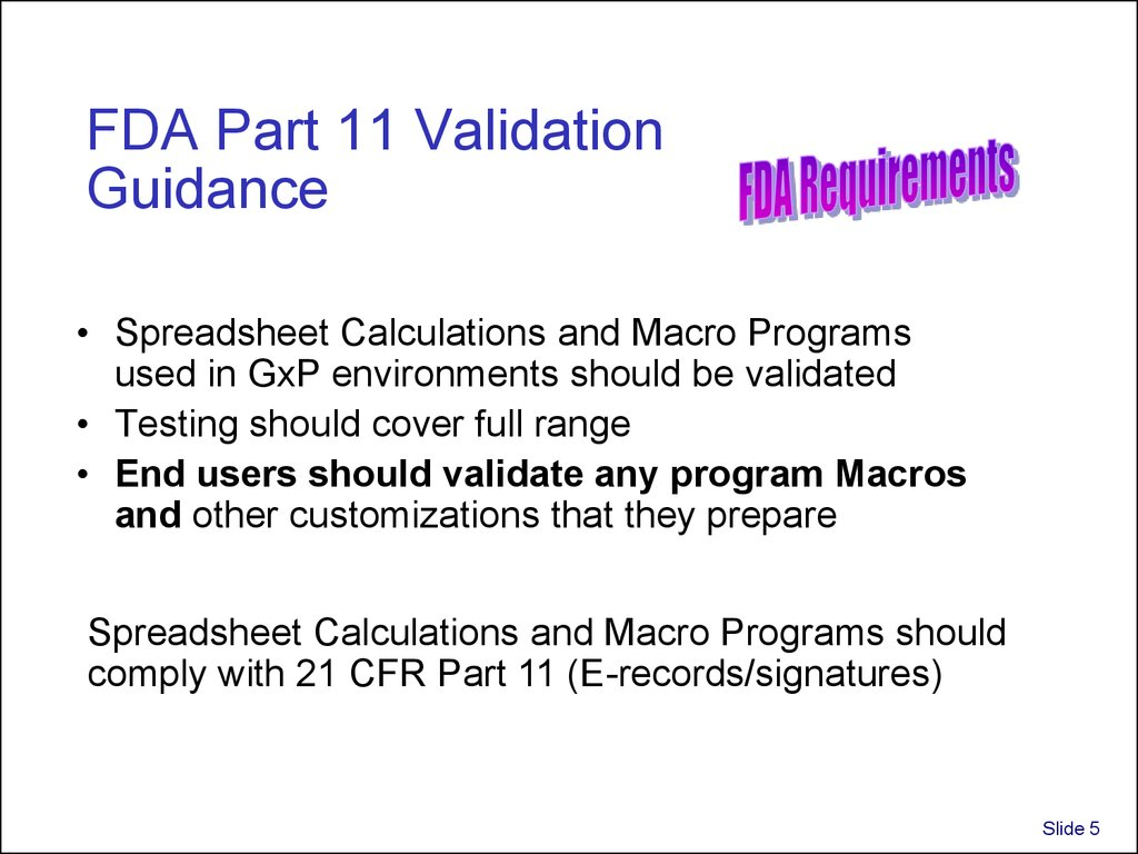 Excel Spreadsheet Validation For Fda 21 Cfr Part 11 Inside Validation And Use Of Exce Spreadsheets In Regulated Environments