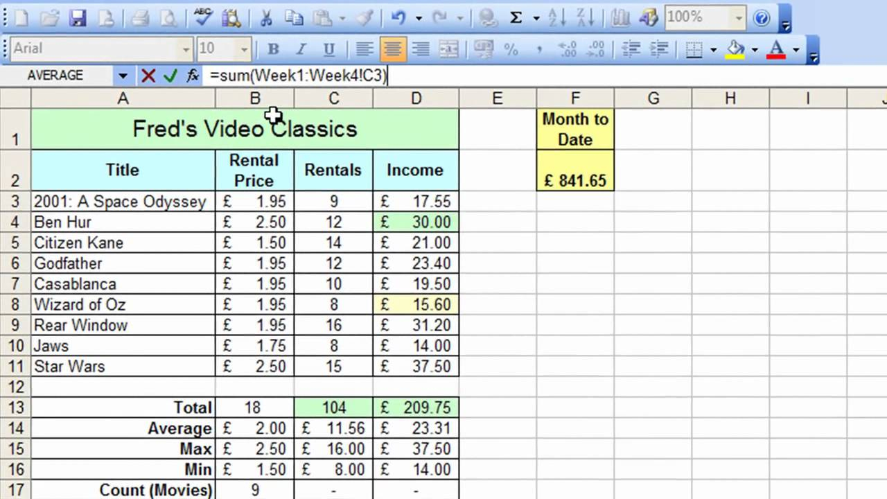 microsoft excel spreadsheet