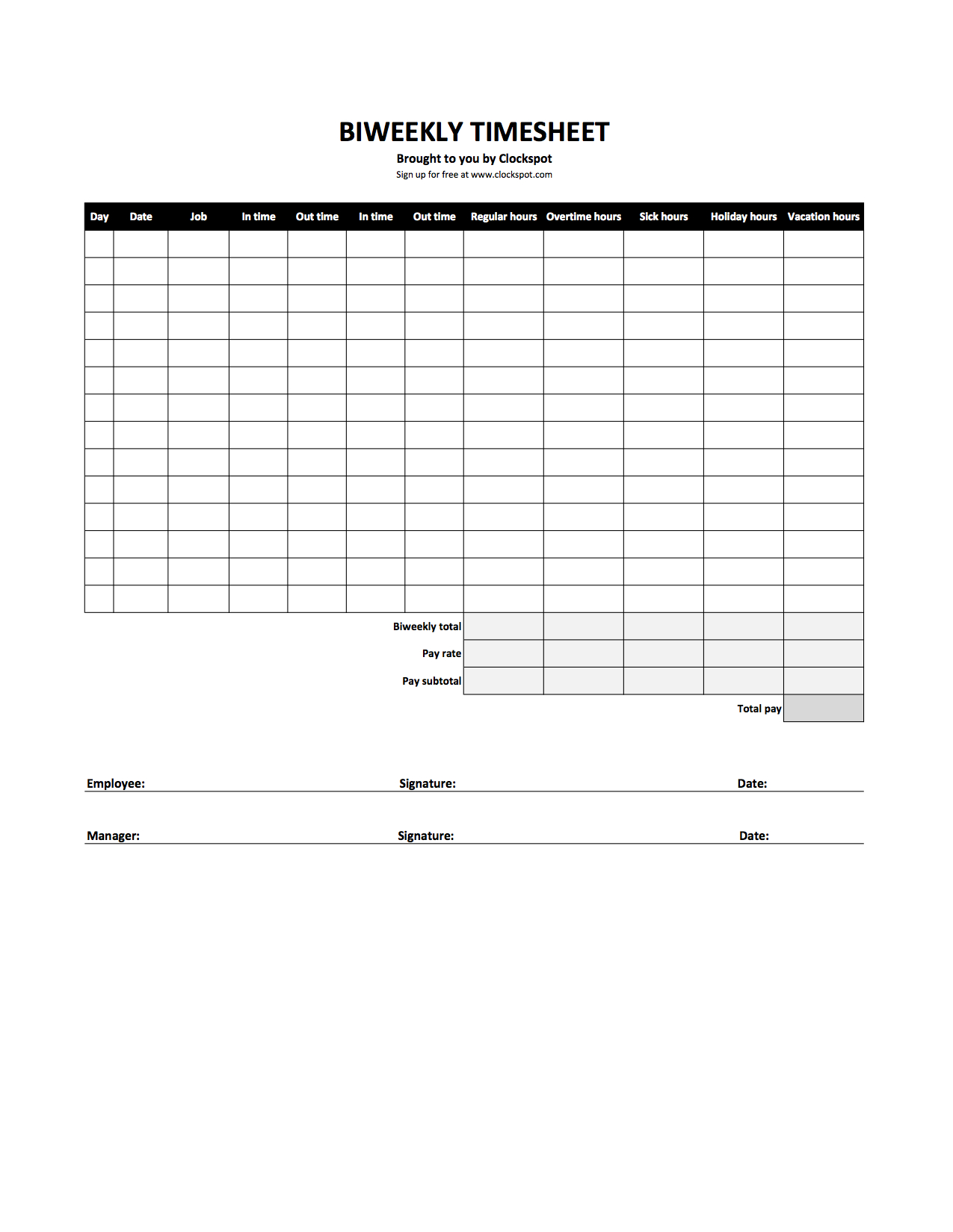 Excel Time Clock Spreadsheet Pertaining To Free Time Tracking Spreadsheets  Excel Timesheet Templates