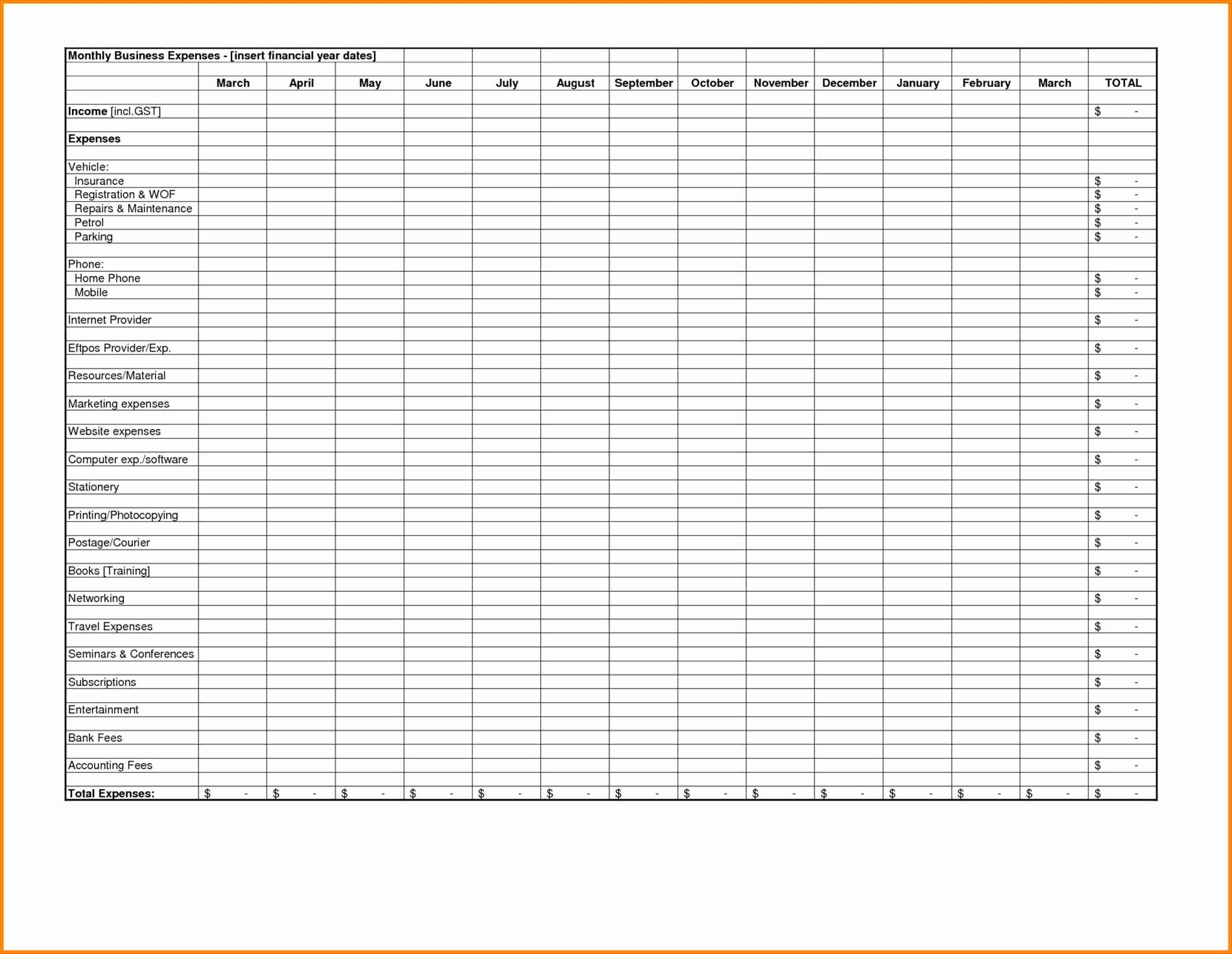 How To Make An Expense Spreadsheet In Excel