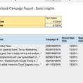 Facebook Ad Spreadsheet regarding Facebook Campaign Report  Basic Insights  Spreadsheet Template In