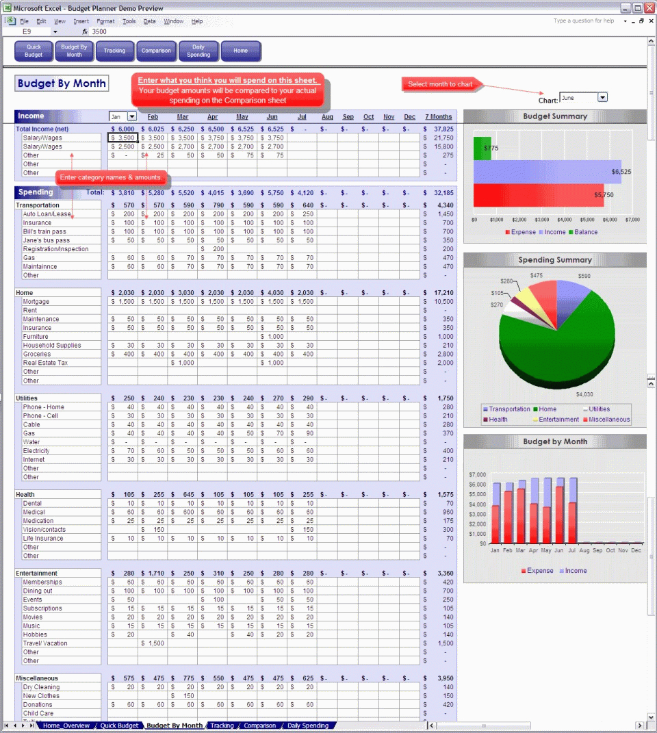 personal budget excel