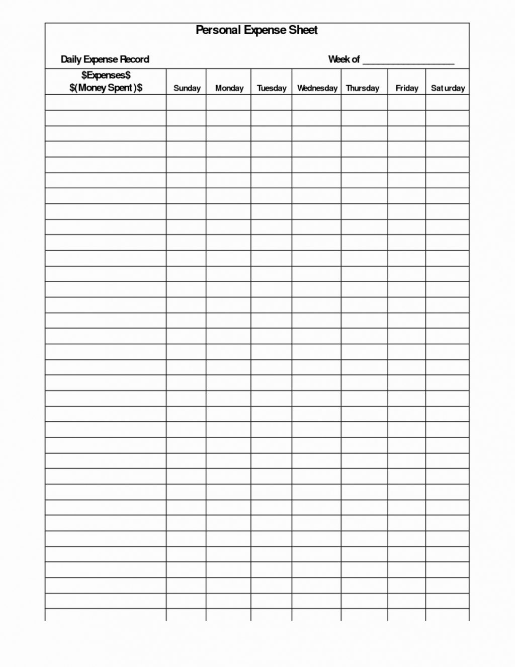 Farm Expense Spreadsheet Template —