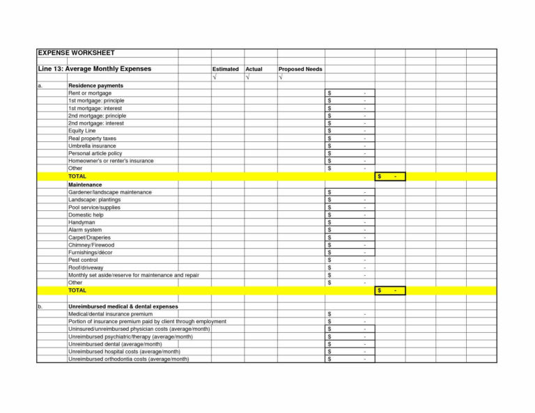 Farm Expenses Spreadsheet —